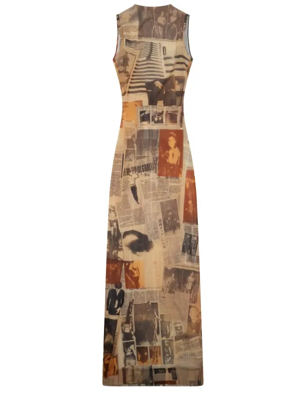 Abito Lungo Con Stampa "Journal" made by Jean Paul Gaultier