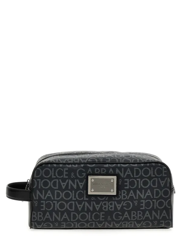 Leather Toiletry Bag Beauty Black made by Dolce & Gabanna
