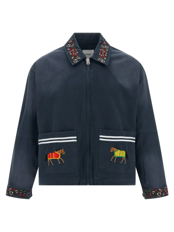 Horse Equine Puffer Jackets Blue made by Found