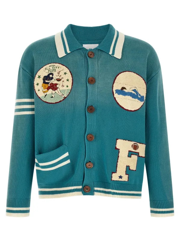 Fin Varsity Sweaters And Cardigans Blue made by Found