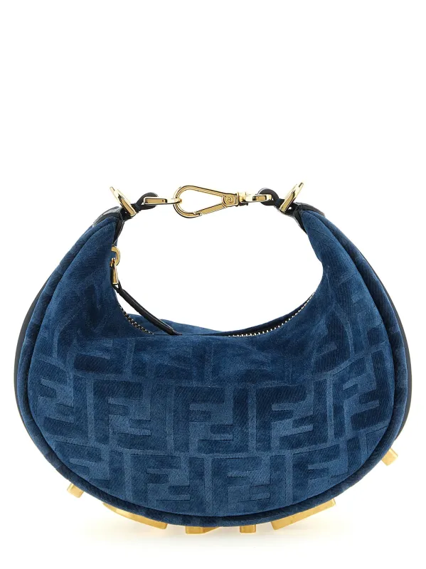 Fendigraphy Mini Hand Bags Blue made by Fendi