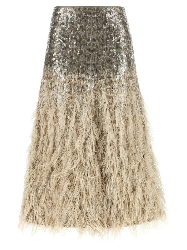 Dazzling DéGradé Skirts Beige made by Brunello Cucinelli