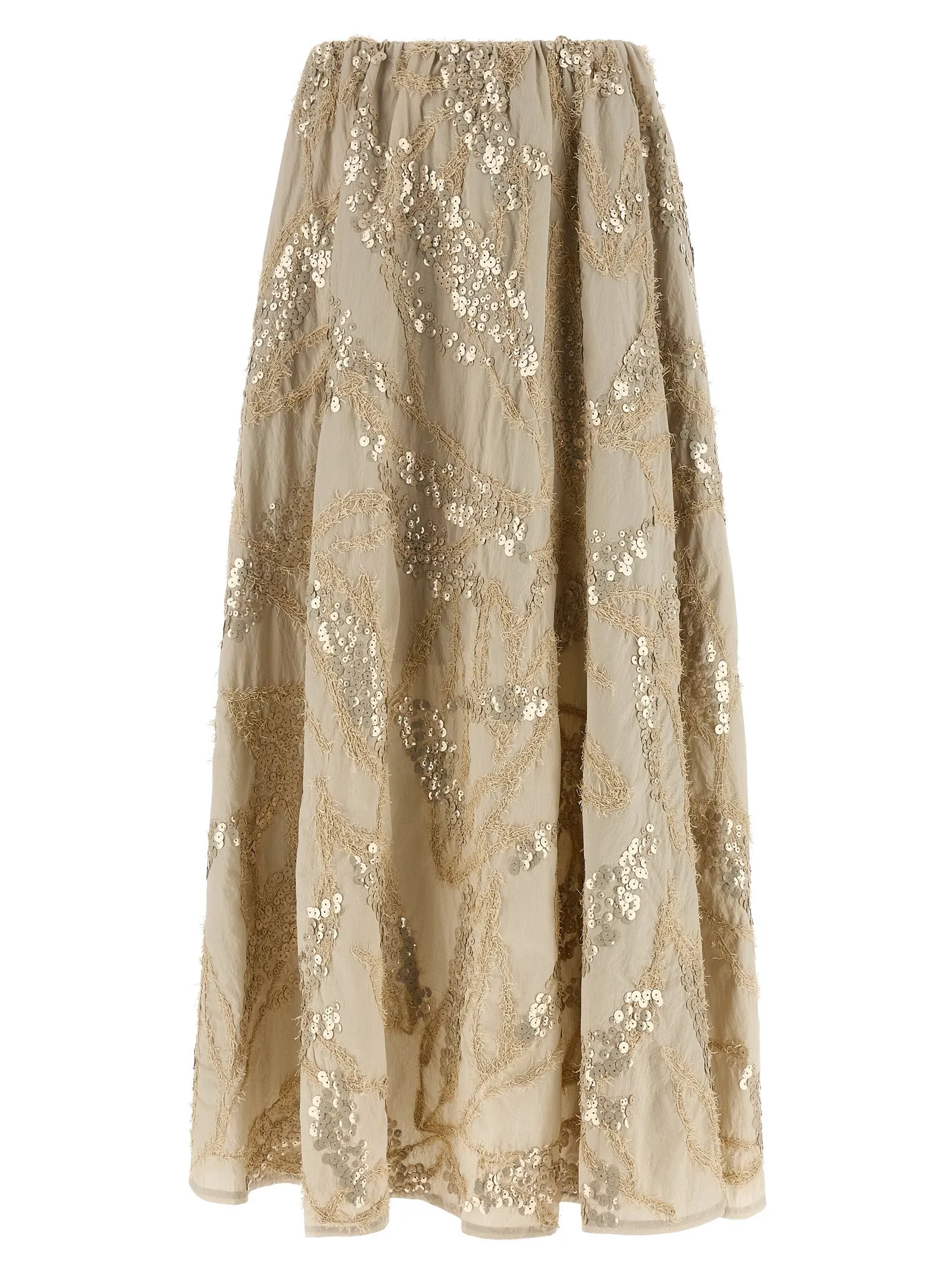 Dazzling Seabed Embroidery Skirts Beige sold by Wanan Luxury