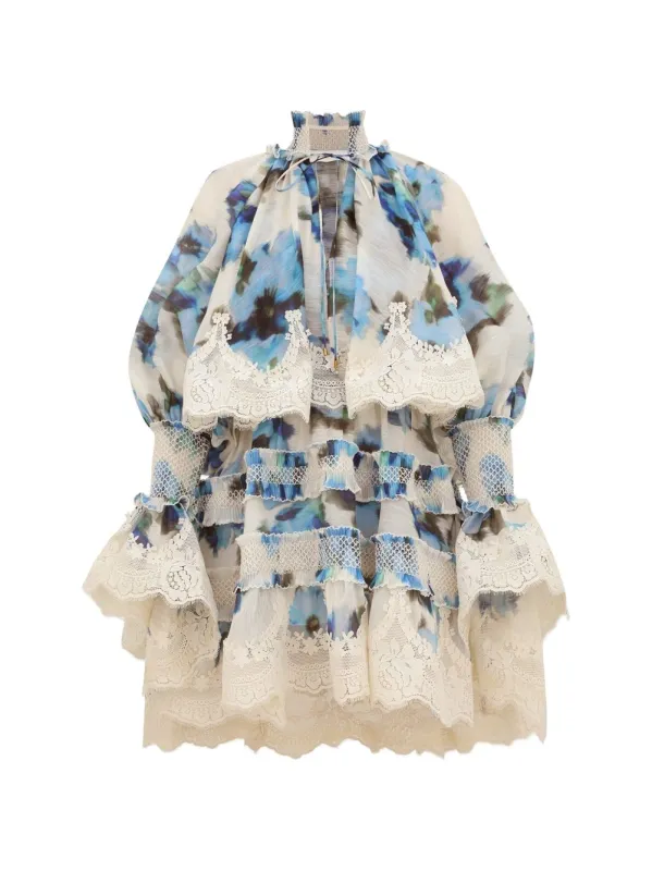 Alchemy Silk And Linen Mini Dress made by Zimmermann