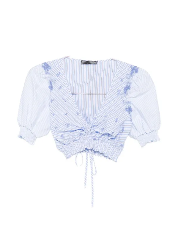 Embroidered Cropped Top made by Ermanno Scervino