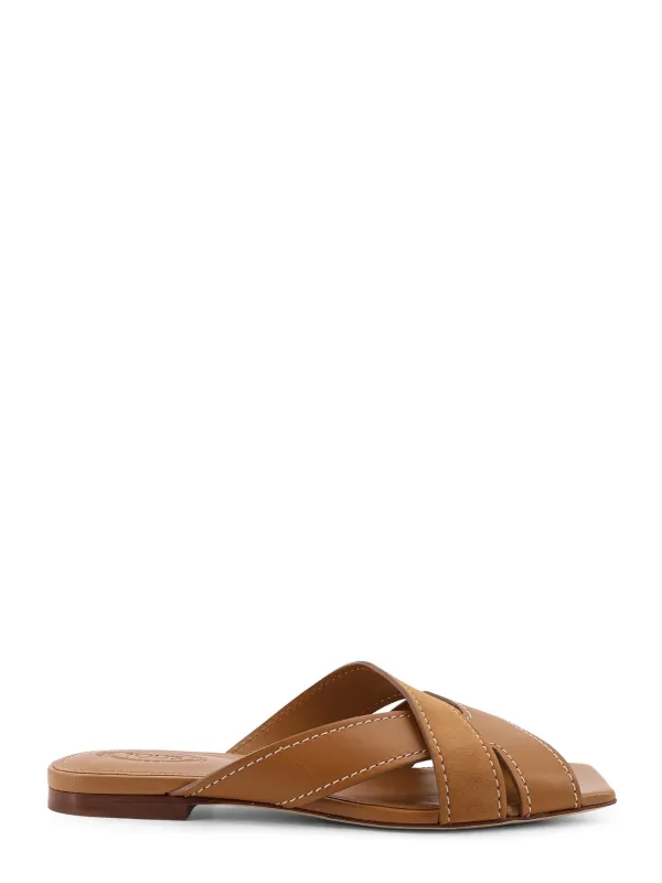 Leather Sandals With Suede Detail made by Tod's