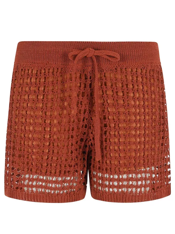Open-Knit Drawstring Shorts made by Roberto Collina