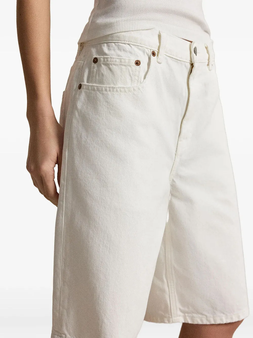 Long Denim Shorts sold by Wanan Luxury product image thumbnail 5