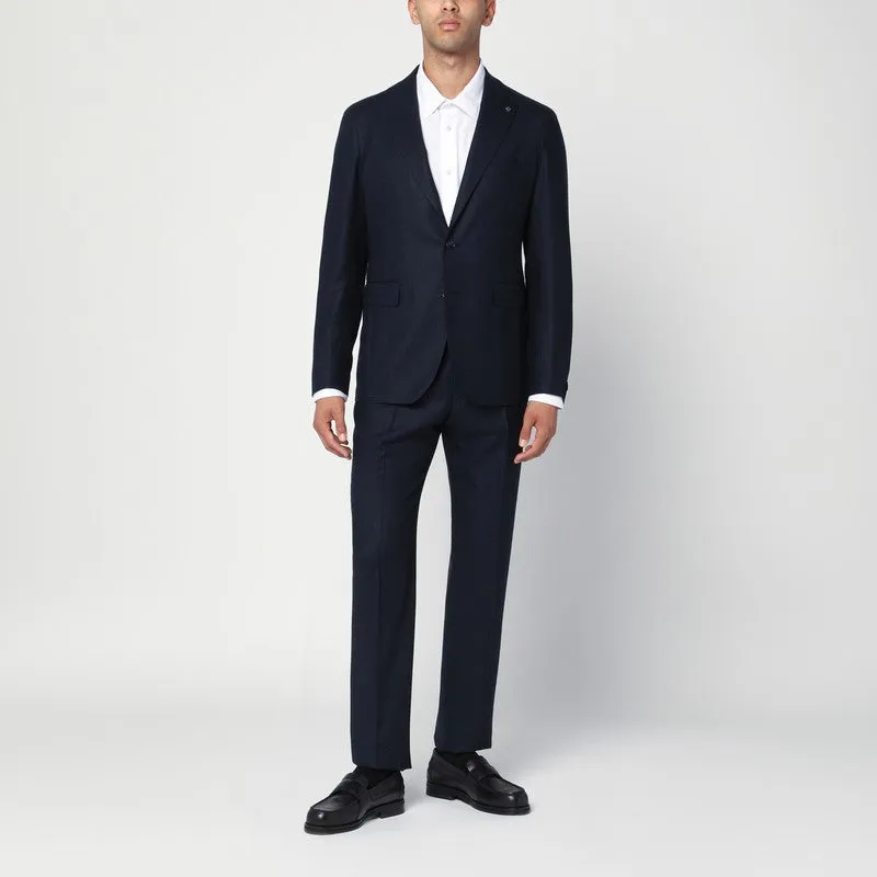 Single-Breasted Blue Wool And Cashmere Suit made by Tagliatore