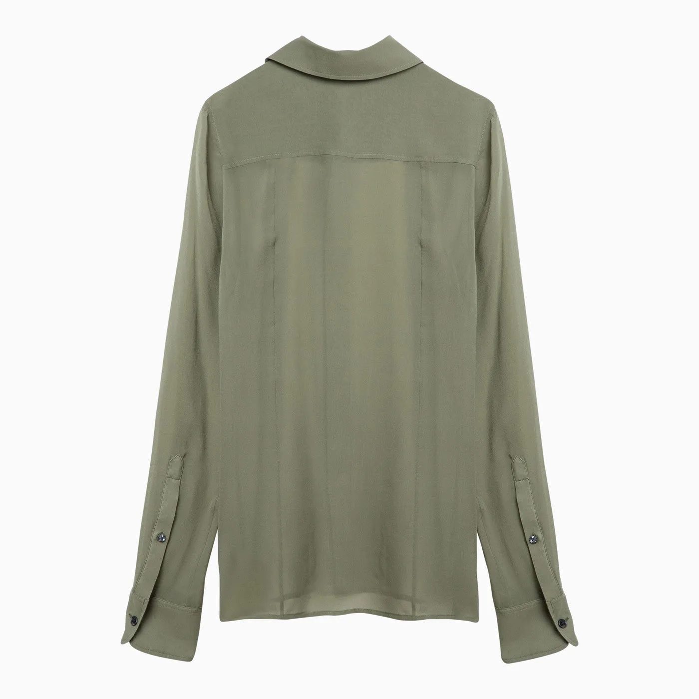 Olive Green Silk Shirt sold by Wanan Luxury product image thumbnail 2