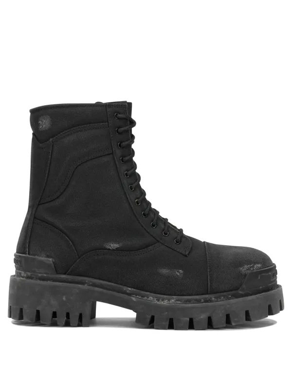 Combat Strike Boots And Ankle Boots Black made by Balenciaga