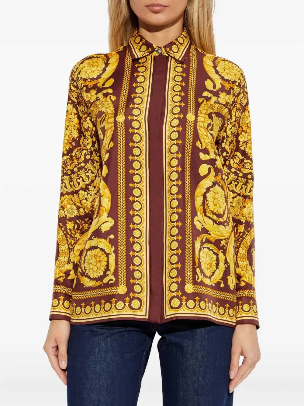 Floral Silk Blouse sold by Wanan Luxury product image thumbnail 3
