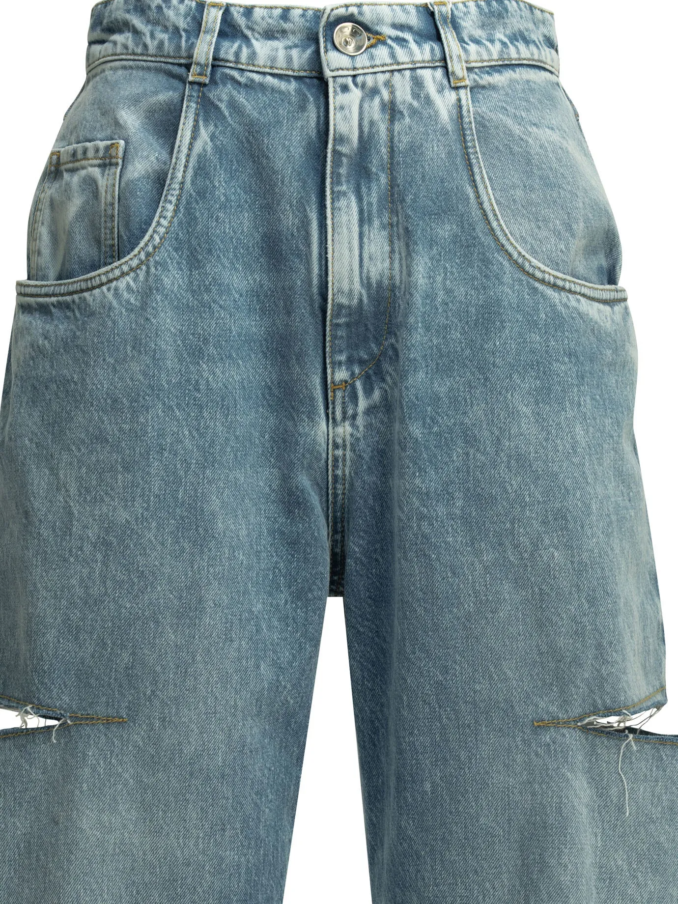 Ripped Wide Leg Jeans Light Blue sold by Wanan Luxury product image thumbnail 3