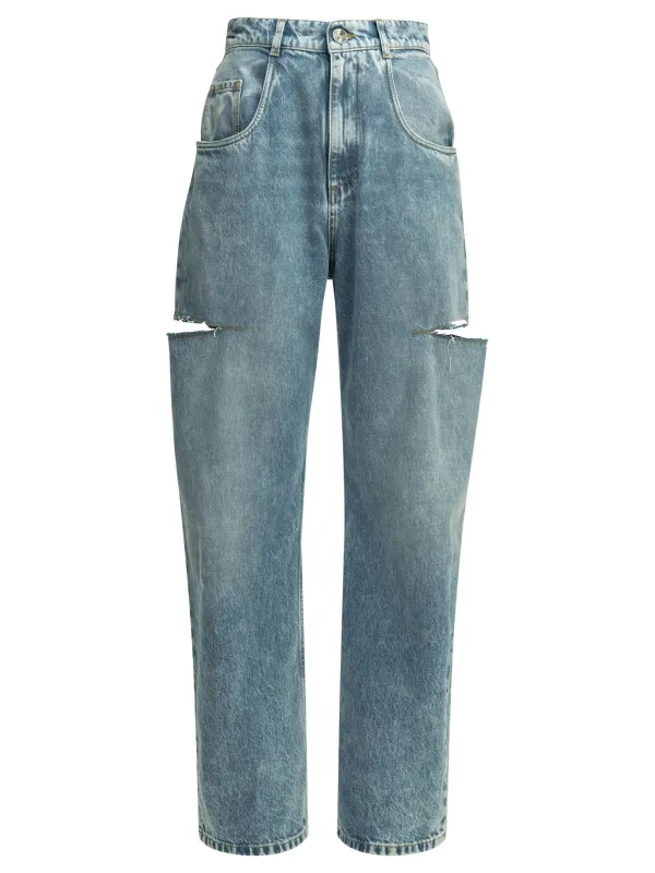 Ripped Wide Leg Jeans Light Blue made by Maison Margiela