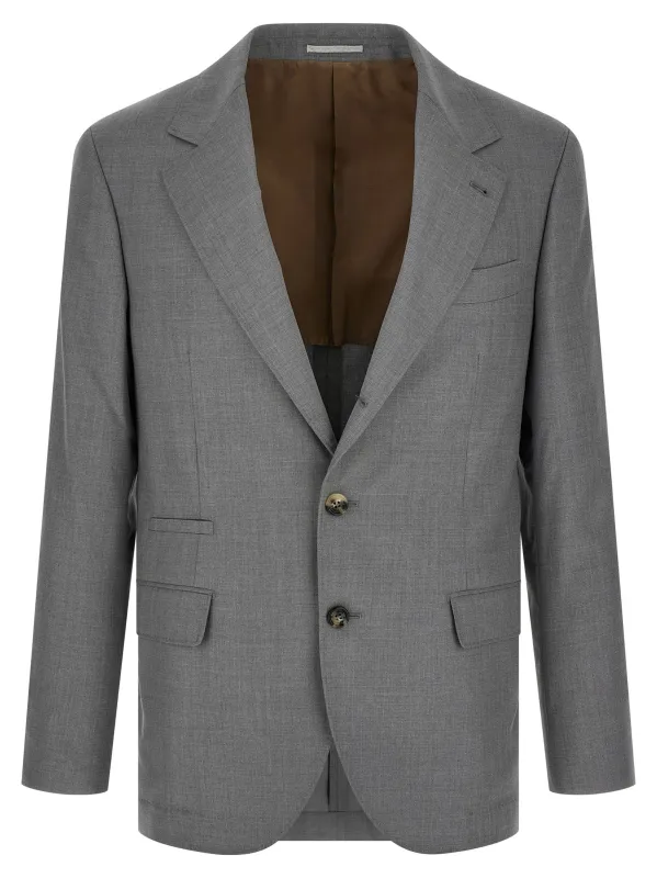 Hopsack Blazer Gray made by Brunello Cucinelli