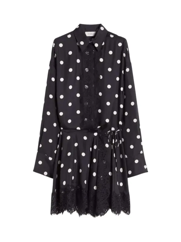 Short Dress With Lace - Black made by Sportmax