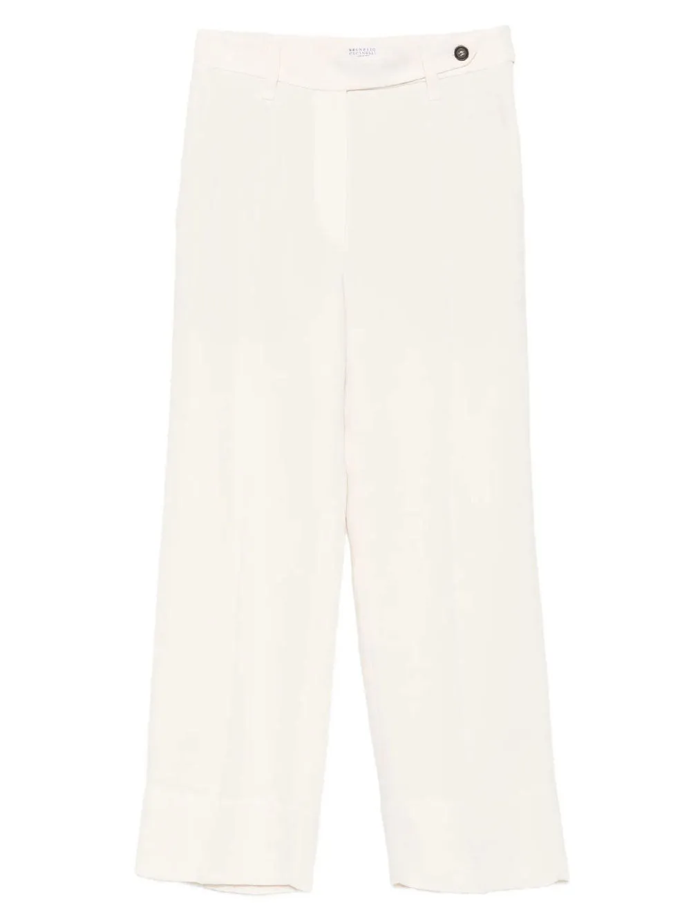 Viscose And Linen Fluid Twill Cigarette Trousers With Monili sold by Wanan Luxury