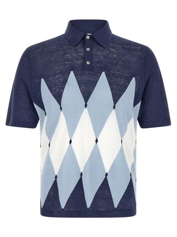 Argyle Polo Blue made by Ballantyne