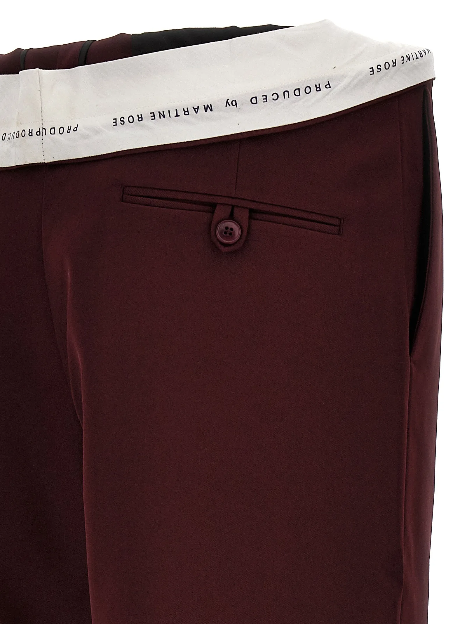 Rolled Waistband Tailored Pants Bordeaux sold by Wanan Luxury product image thumbnail 4