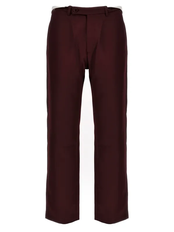 Rolled Waistband Tailored Pants Bordeaux made by Martine Rose