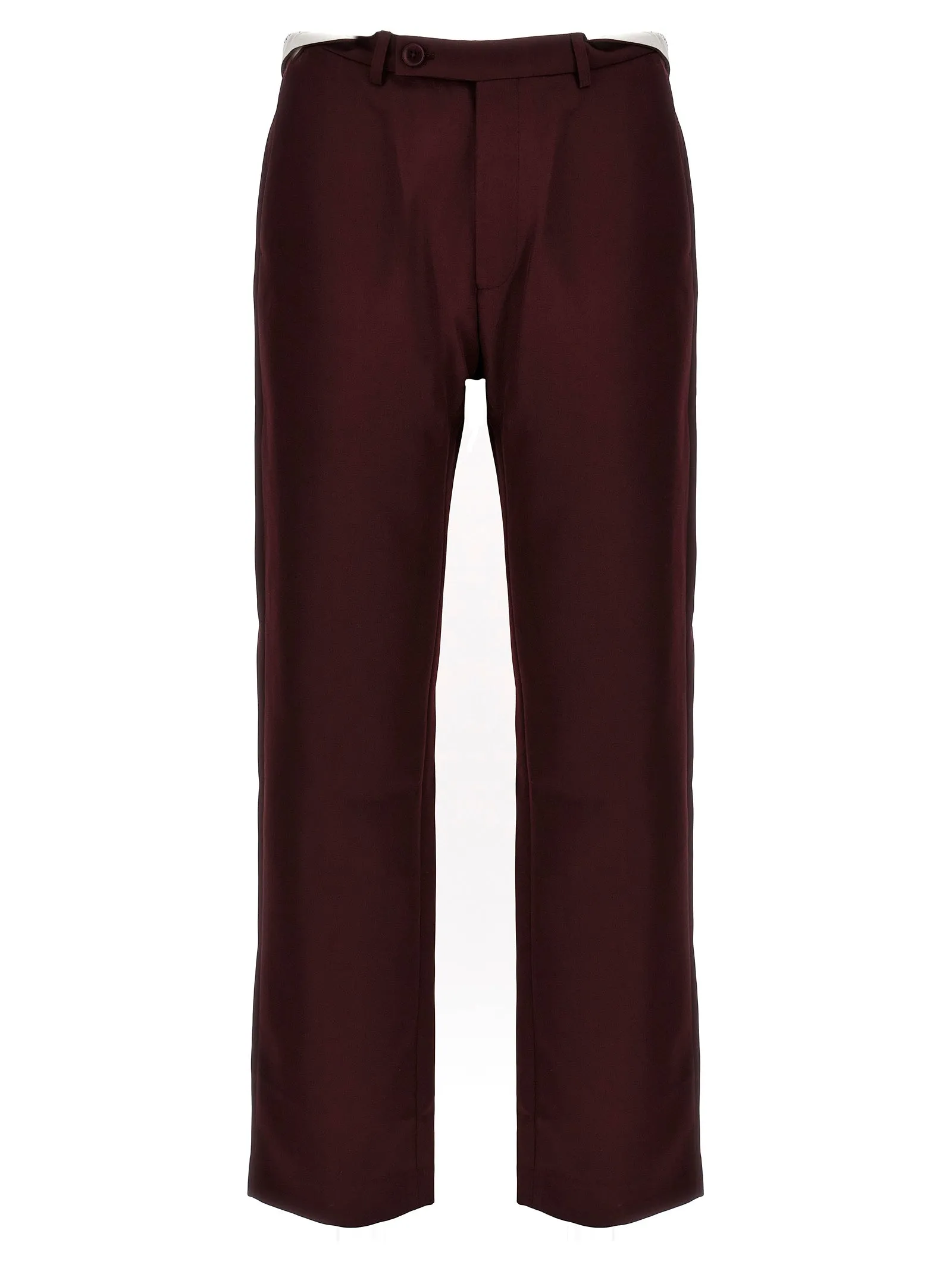Rolled Waistband Tailored Pants Bordeaux sold by Wanan Luxury