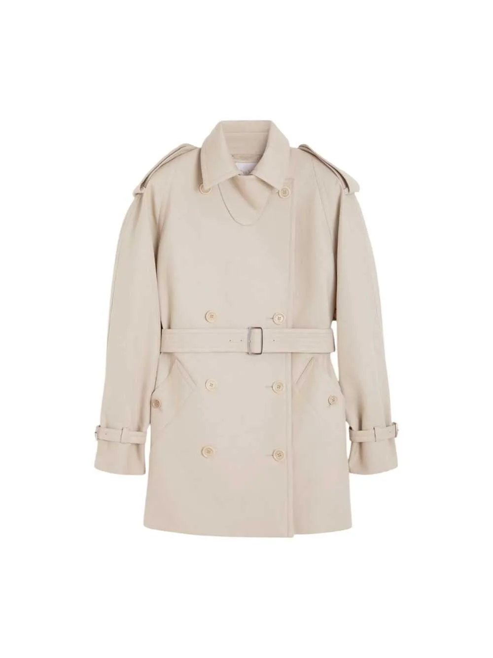 Short Cotton Duster Coat - Sand sold by Wanan Luxury