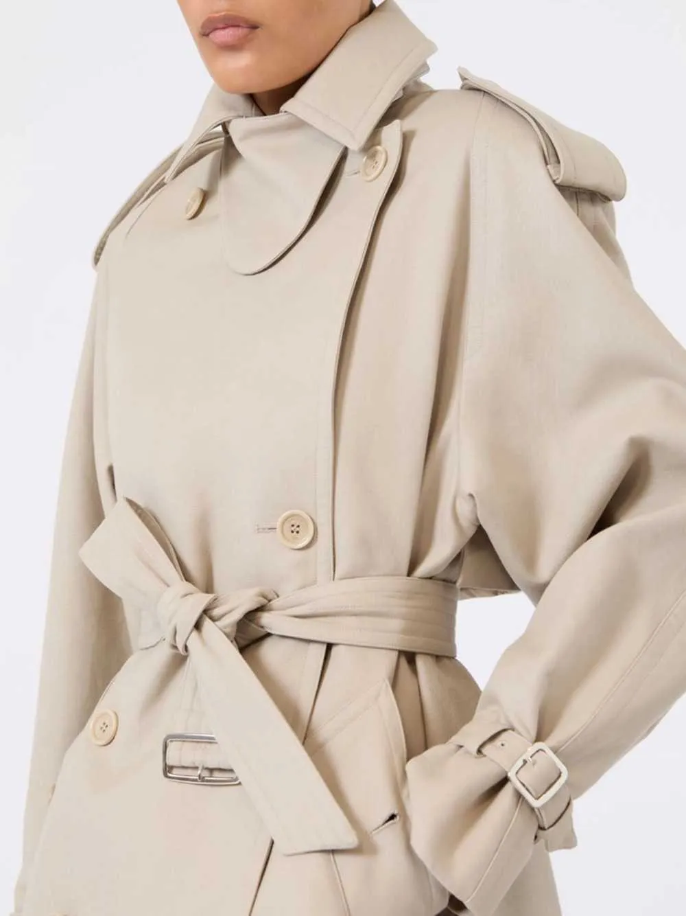 Short Cotton Duster Coat - Sand sold by Wanan Luxury product image thumbnail 5