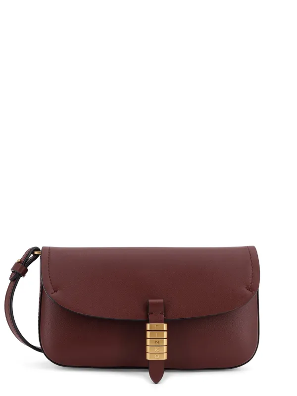 Saddle Flat Leather Crossbody Bag made by Pinko