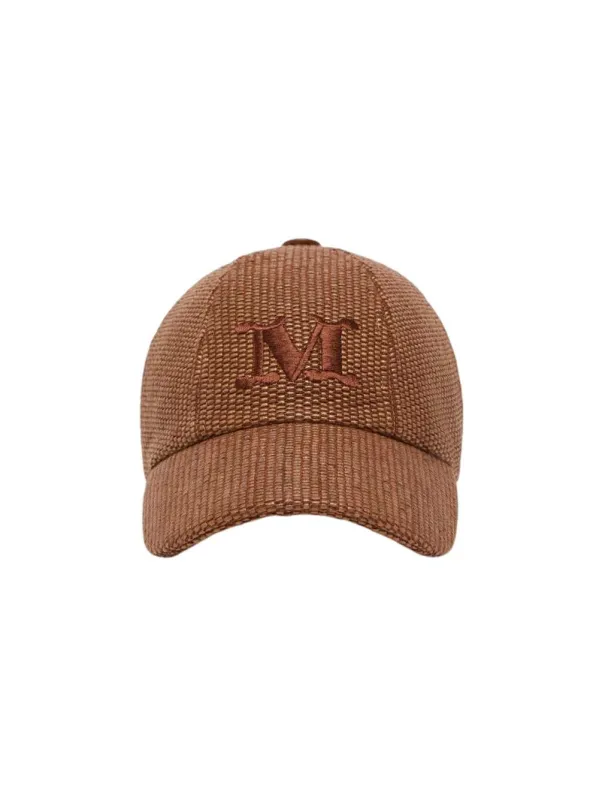 Raffia-Effect Baseball Cap - Amber Brown made by MaxMara
