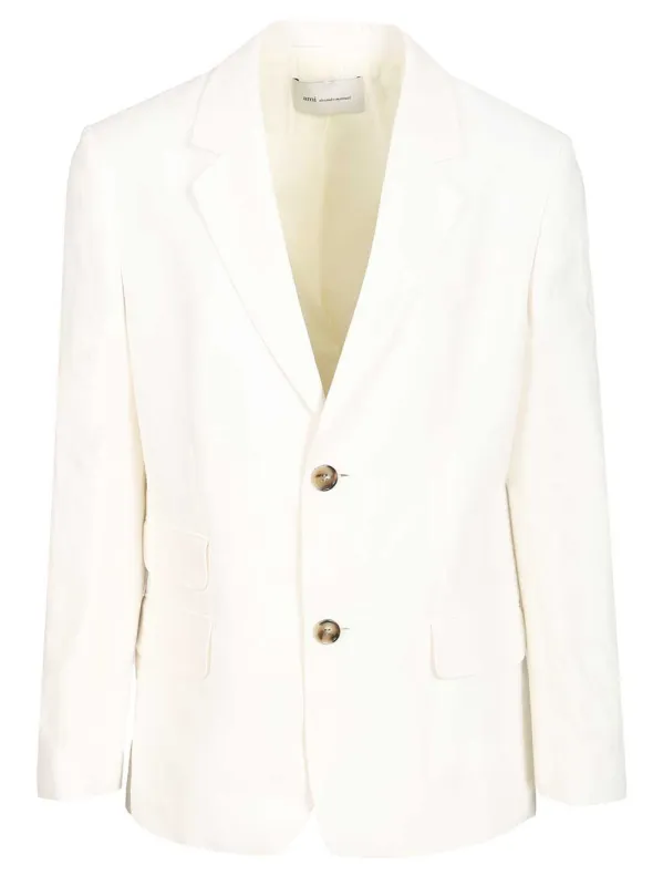 Single-Breasted Jacket White made by Ami