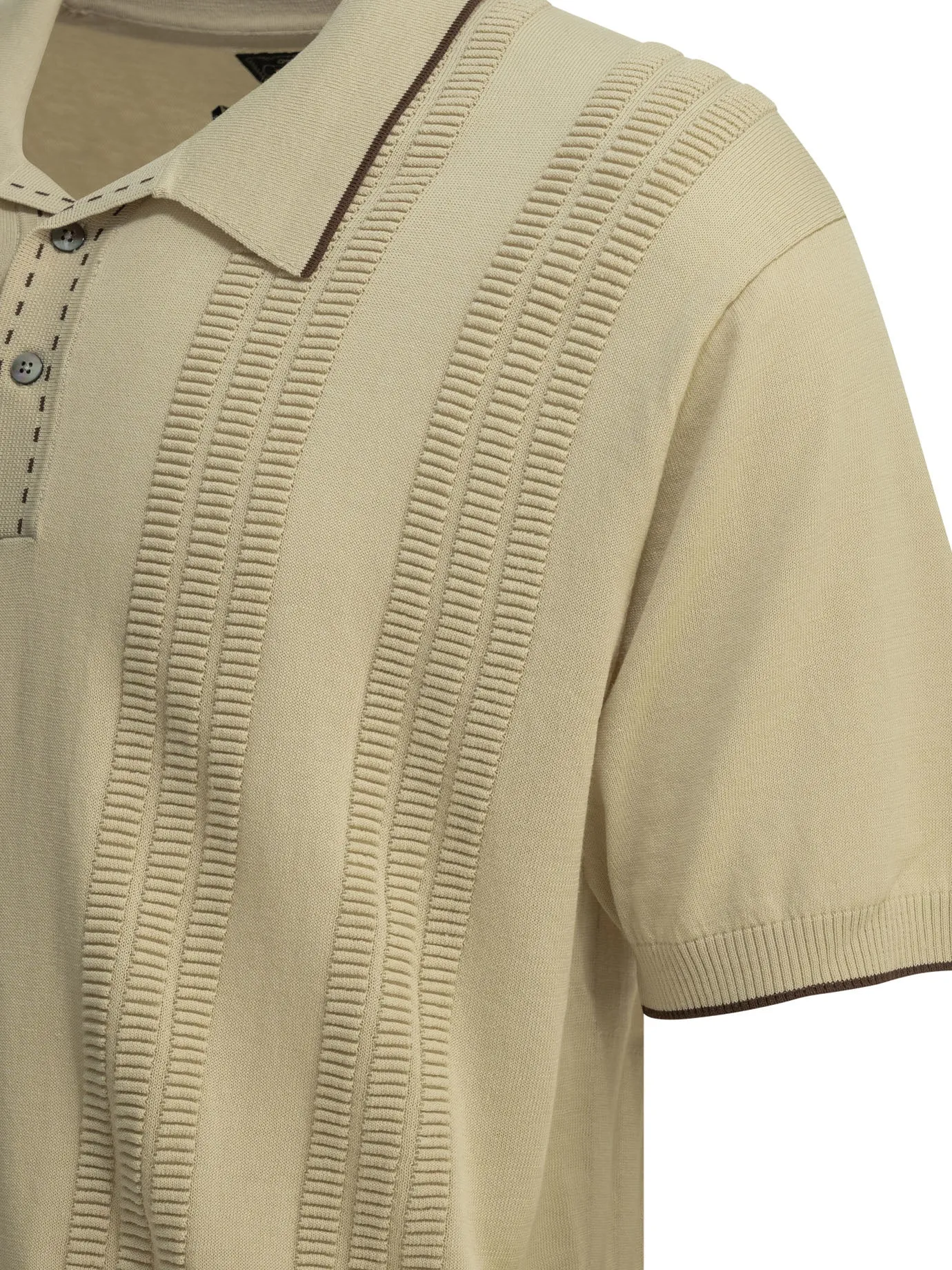 Textured Knit Button-Down Polo Shirt Polo Shirts Beige sold by Wanan Luxury product image thumbnail 4