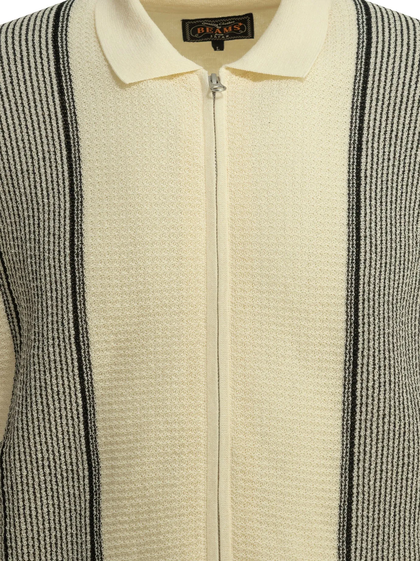 Textured Knit Zipper Polo Shirt Polo Shirts White sold by Wanan Luxury product image thumbnail 3