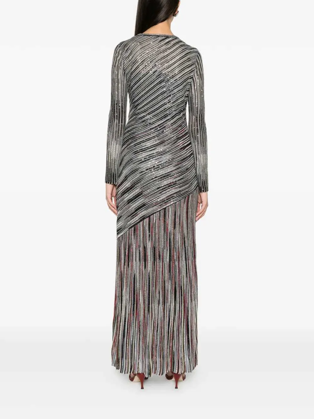 Long Striped Dress Embellished With Sequins sold by Wanan Luxury product image thumbnail 4