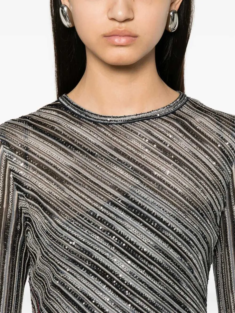 Long Striped Dress Embellished With Sequins sold by Wanan Luxury product image thumbnail 5