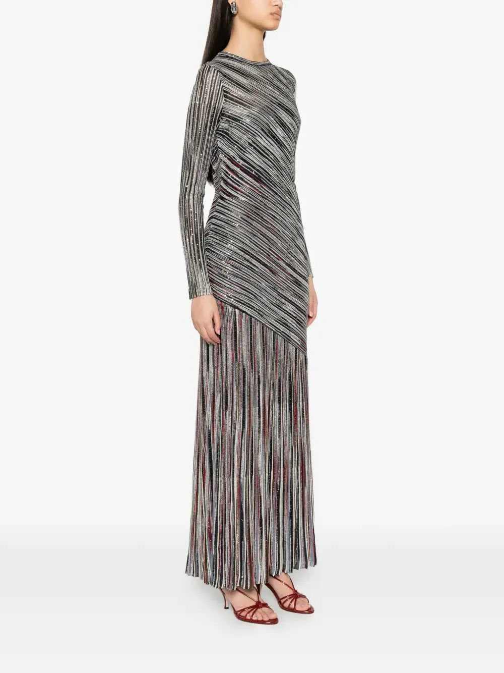 Long Striped Dress Embellished With Sequins sold by Wanan Luxury product image thumbnail 3