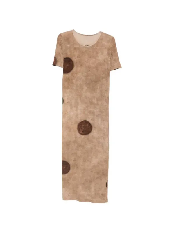 Short-Sleeved Midi Dress With Polka Dot Print made by UMA WANG