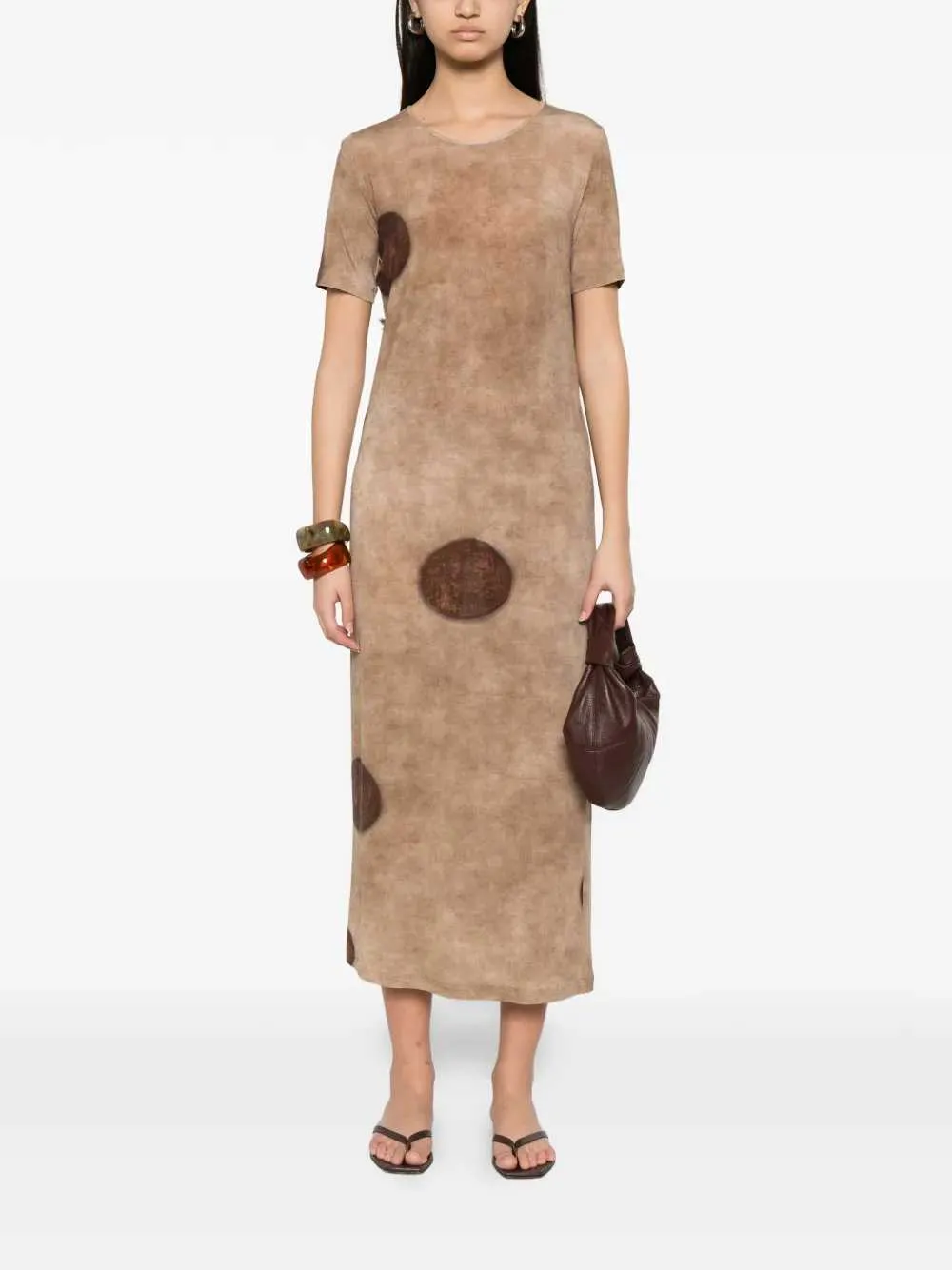 Short-Sleeved Midi Dress With Polka Dot Print sold by Wanan Luxury product image thumbnail 2