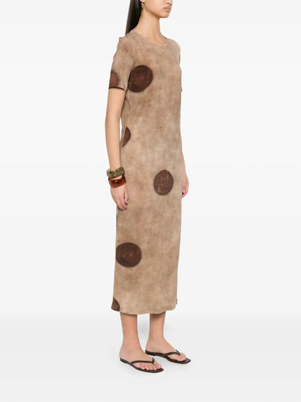 Short-Sleeved Midi Dress With Polka Dot Print sold by Wanan Luxury product image thumbnail 3