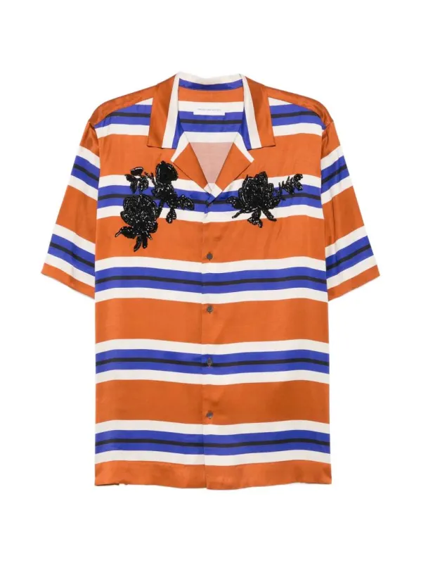 Striped Shirt Decorated With Beads made by Dries Van Noten