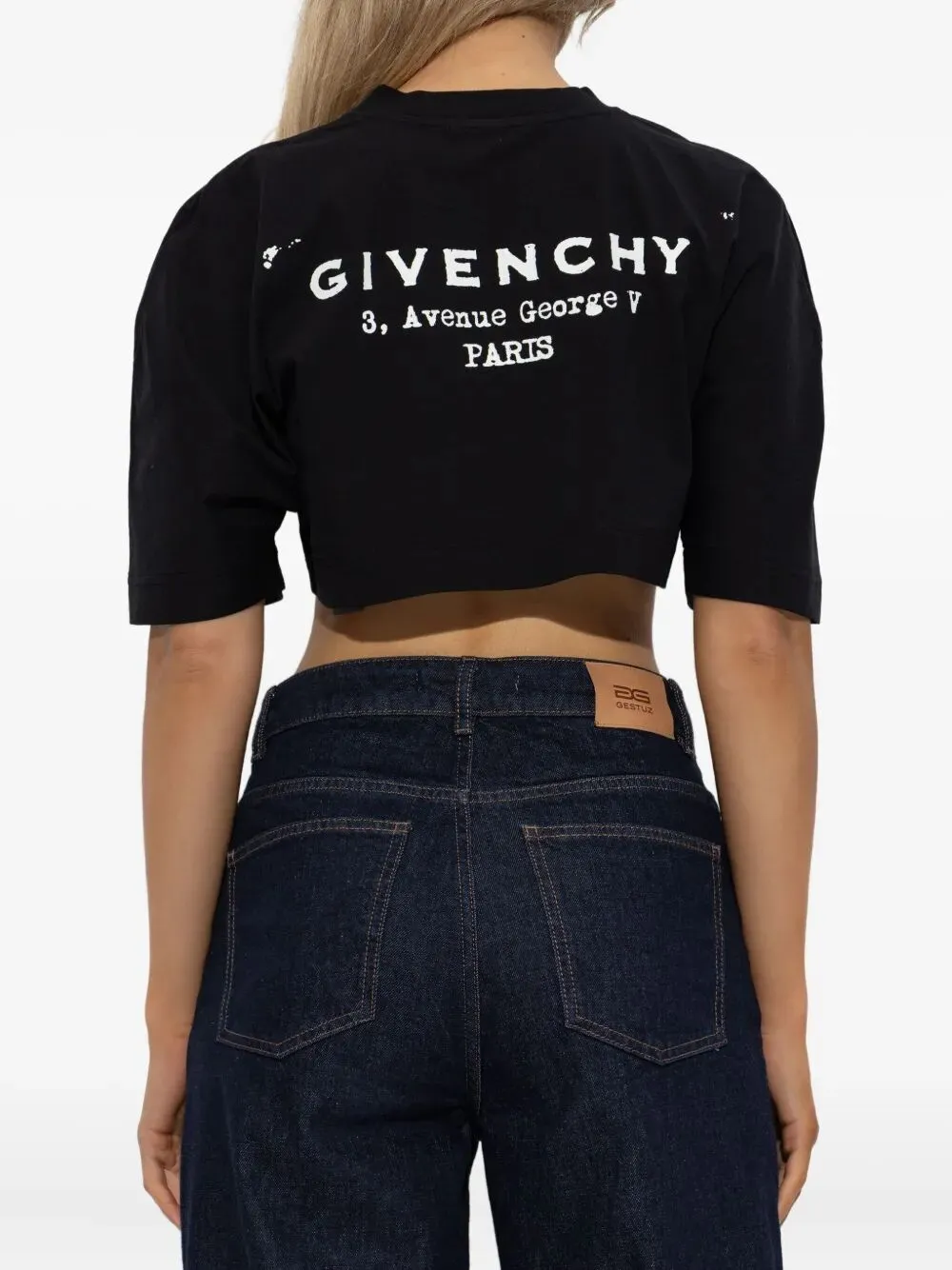 Cropped Fit T-Shirt In Cotton With Givenchy Stamp Print sold by Wanan Luxury product image thumbnail 3