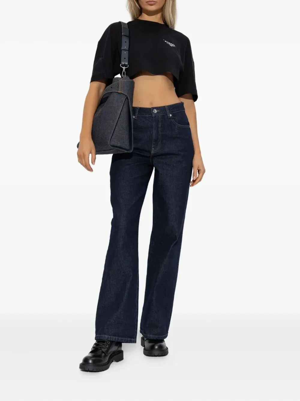 Cropped Fit T-Shirt In Cotton With Givenchy Stamp Print sold by Wanan Luxury product image thumbnail 2