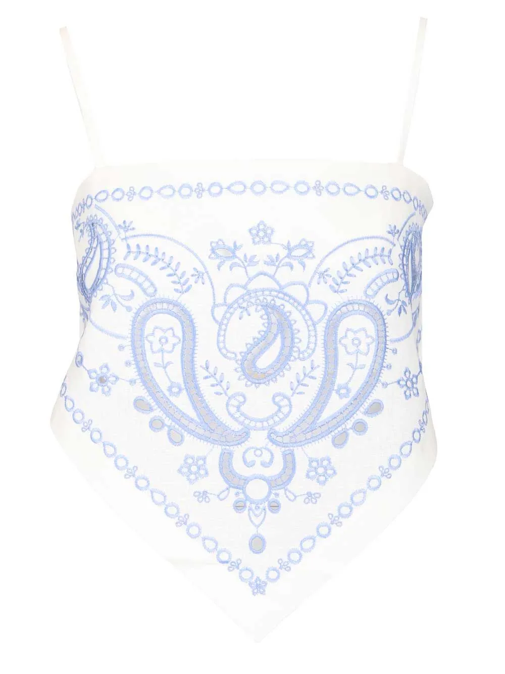 Linen And Cotton Top With Embroidery Tops White sold by Wanan Luxury