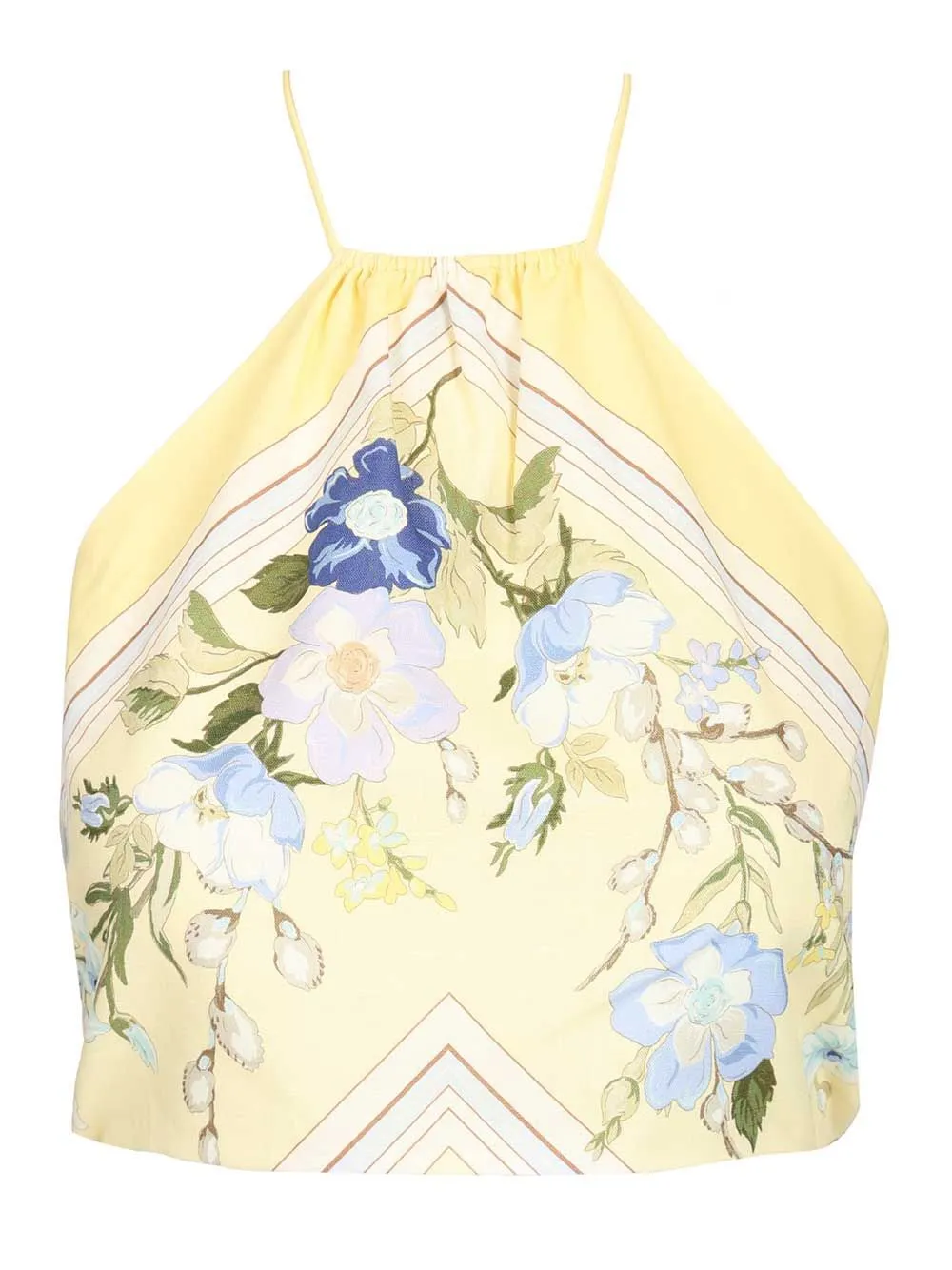 Linen Top Tops Yellow sold by Wanan Luxury