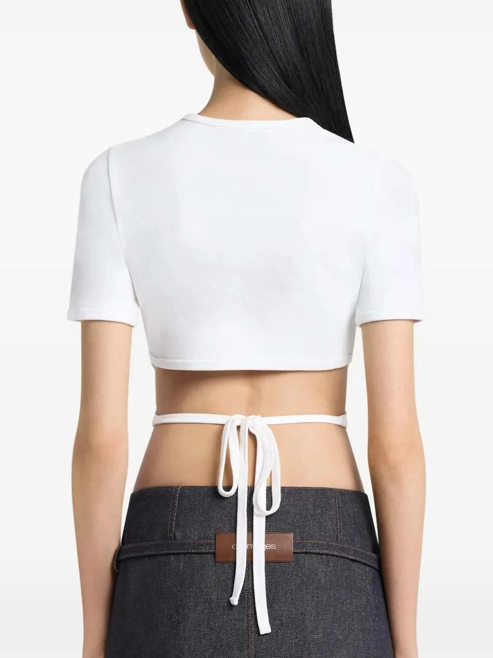Cropped T-Shirt With Cut-Out sold by Wanan Luxury product image thumbnail 4