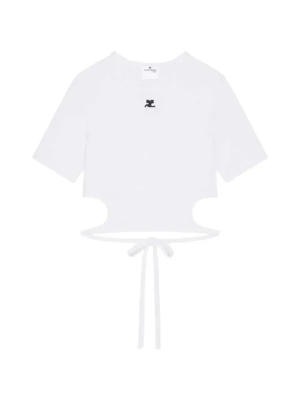 Cropped T-Shirt With Cut-Out made by Courreges