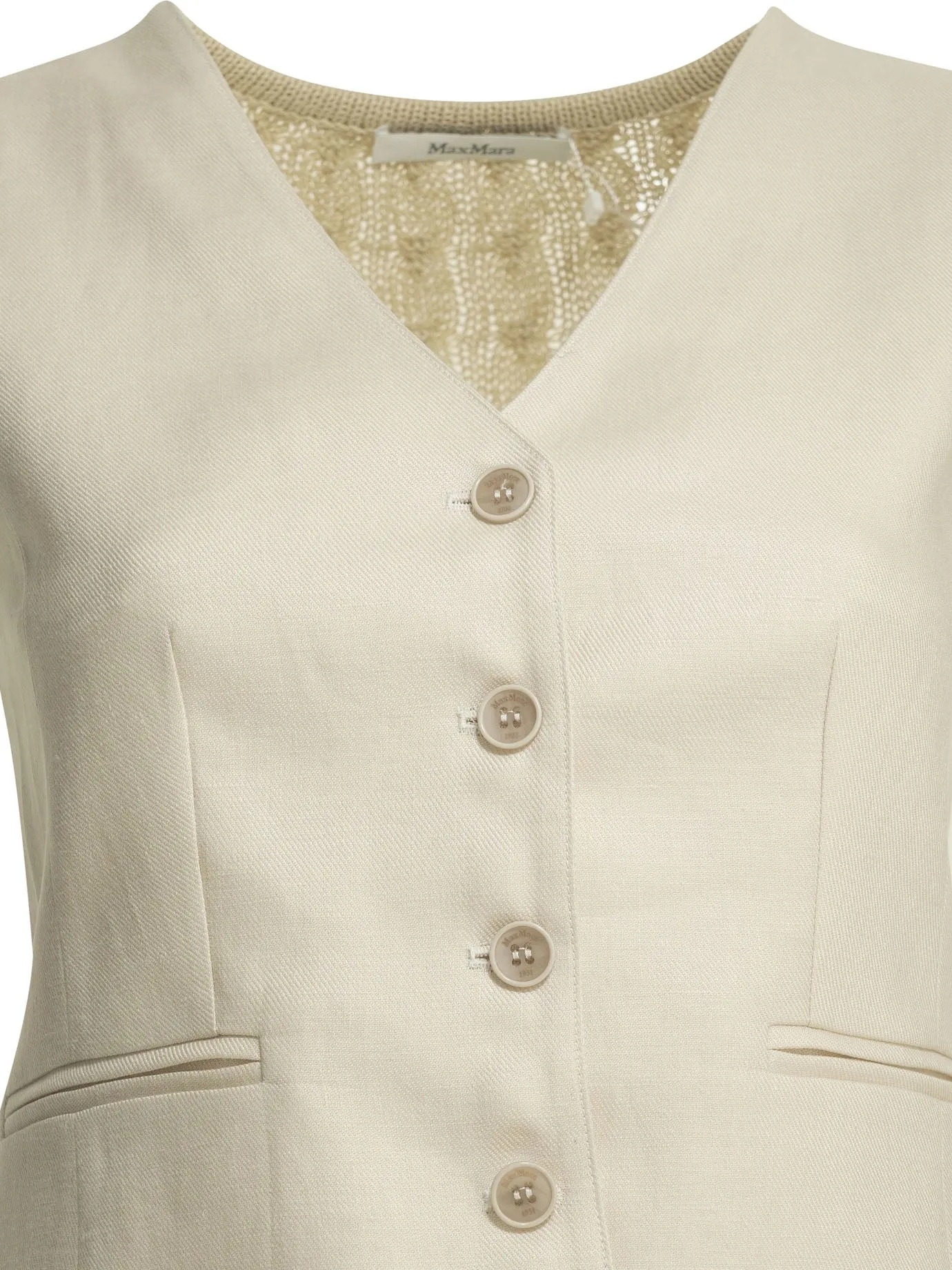 Linen And Knitted Vest Knitwear Beige sold by Wanan Luxury product image thumbnail 3