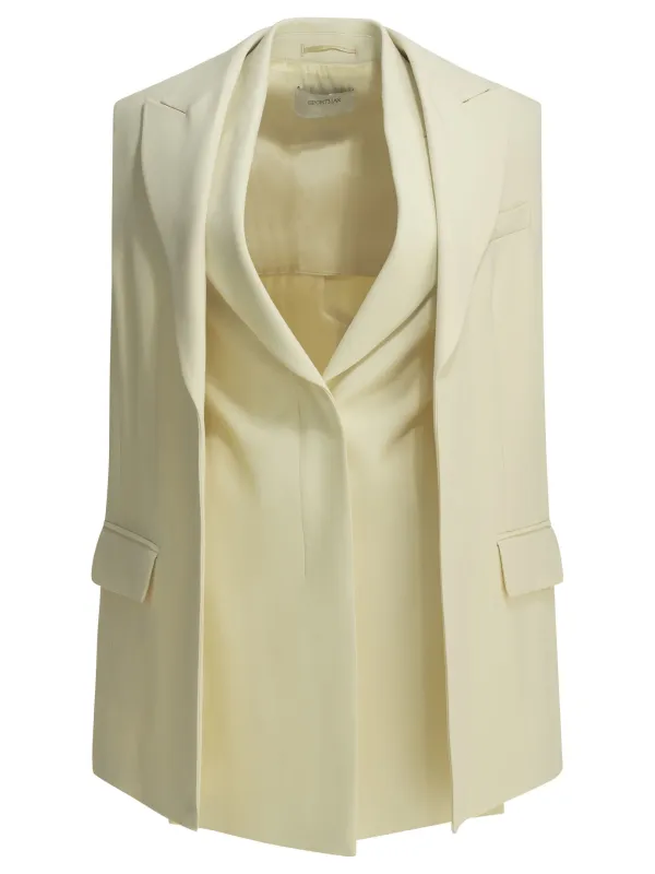 Two-Piece Sleeveless Blazer Jackets And Coats White made by MaxMara