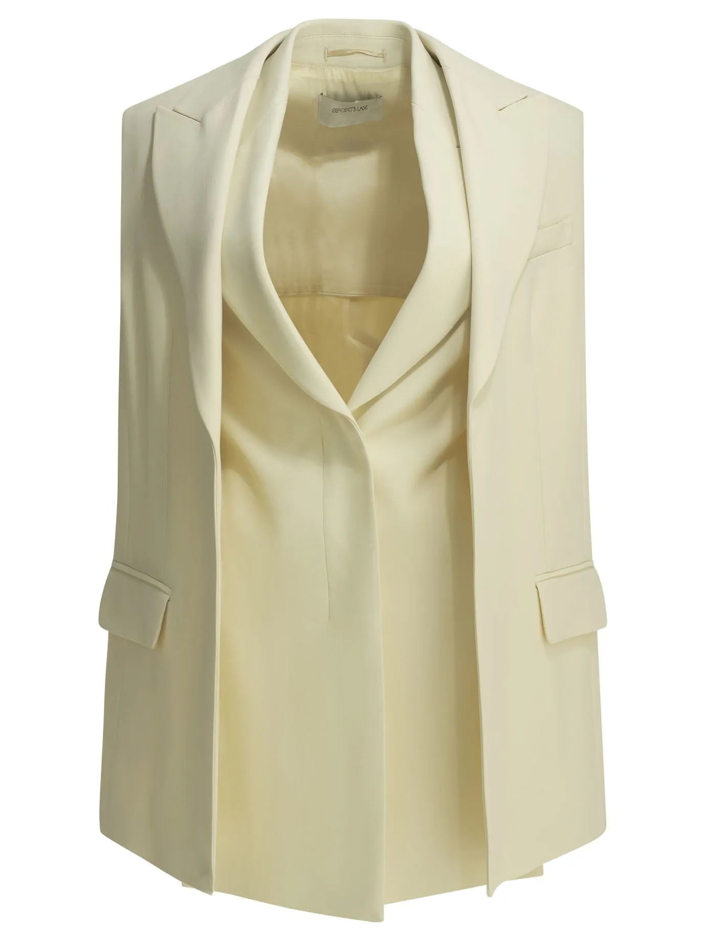 Two-Piece Sleeveless Blazer Jackets And Coats White sold by Wanan Luxury