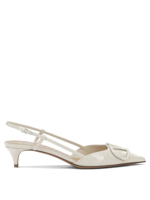 Slingback Vlogo 40mm Heeled Shoes White made by Valentino Garavani