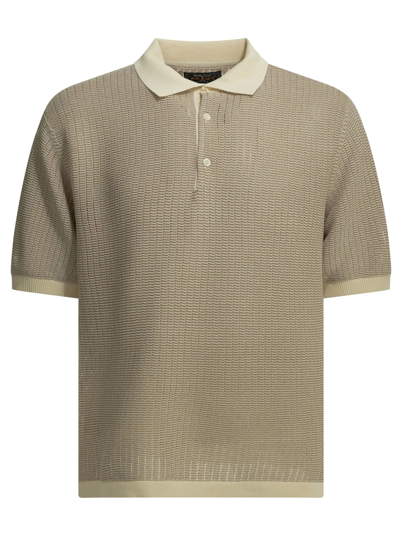 Polo Shirt With Buttons Made Of Washi Yarn Polo Shirts Beige sold by Wanan Luxury